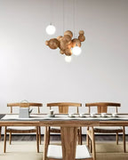 Bubble Wood Ball Globe Chandelier - product view 6