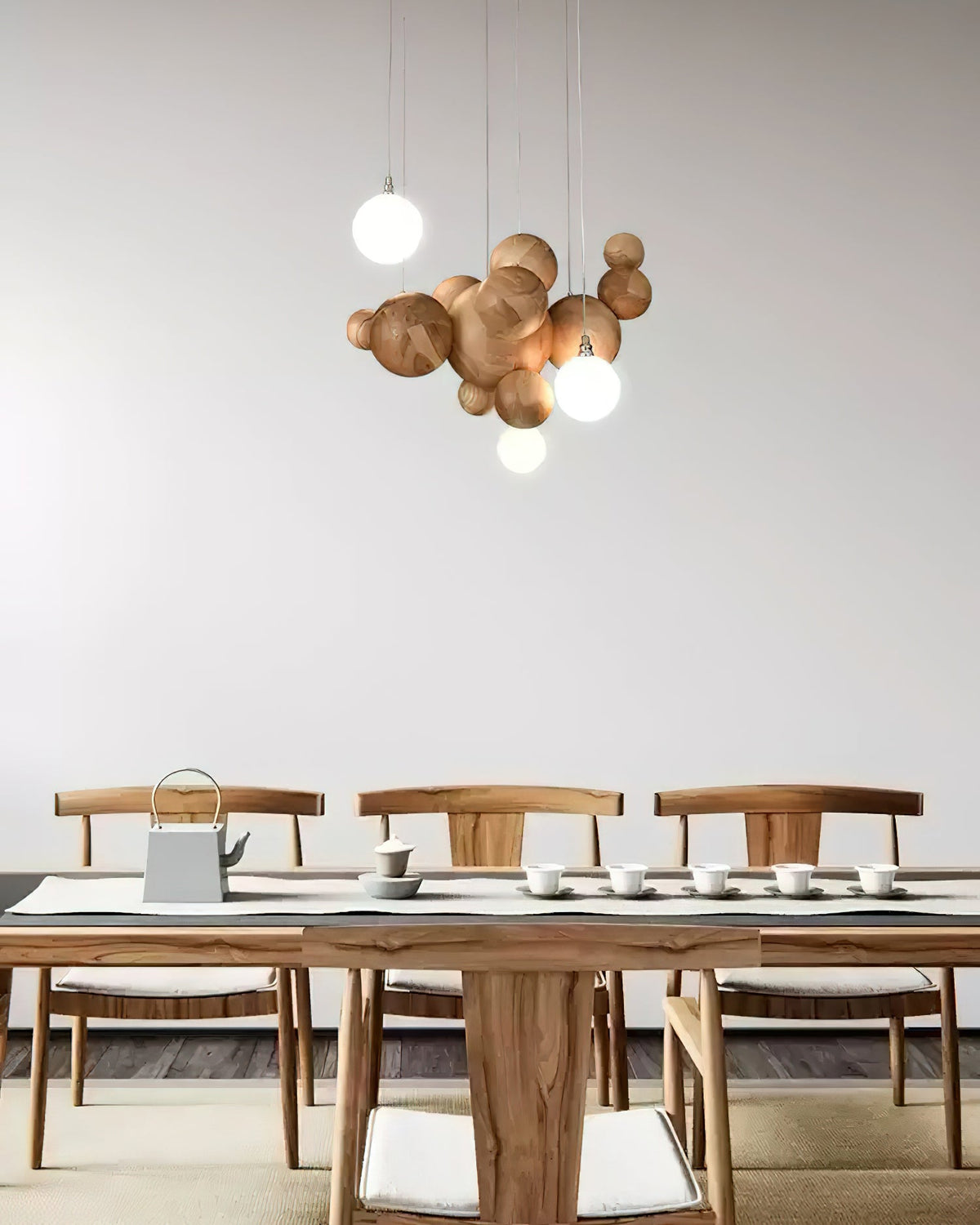Bubble Wood Ball Globe Chandelier - product view 6