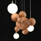 Bubble Wood Ball Globe Chandelier - product view 9