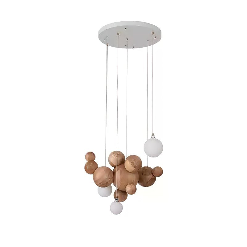 Bubble Wood Ball Globe Chandelier - product view 11