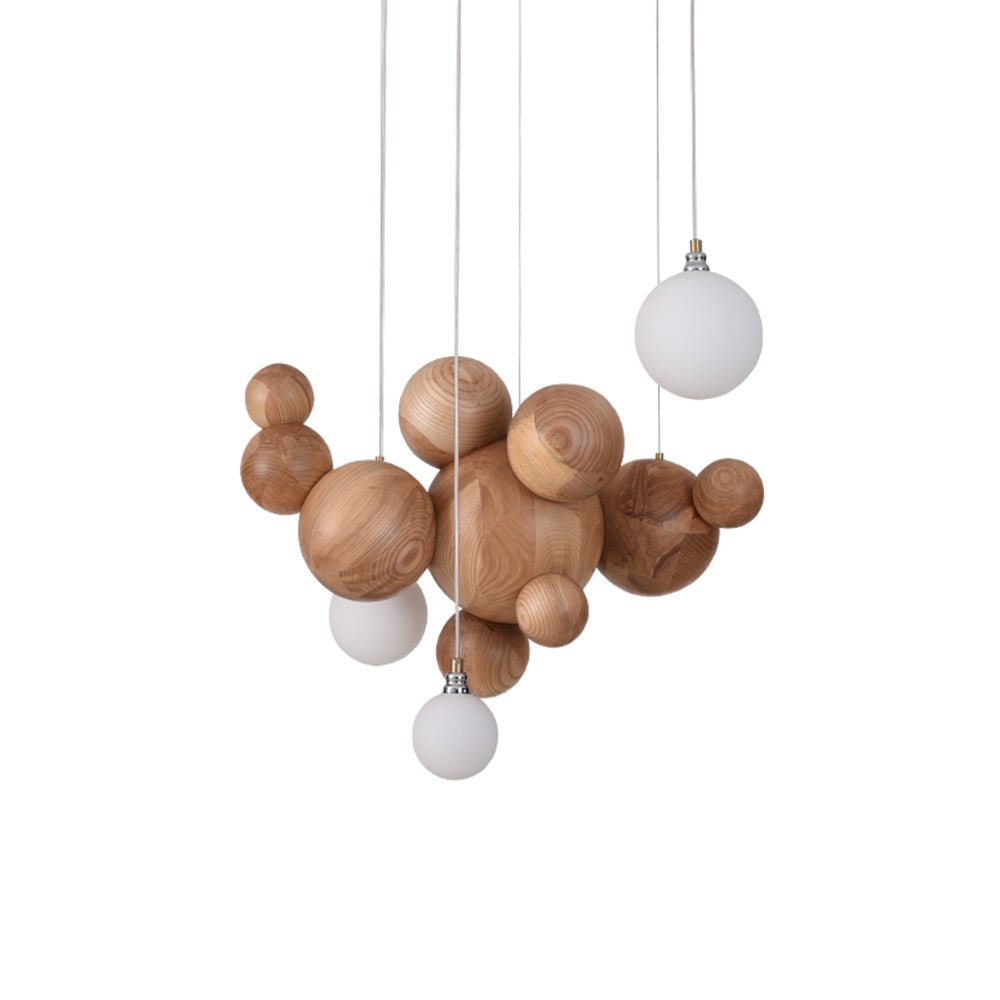 Bubble Wood Ball Globe Chandelier - product view 13