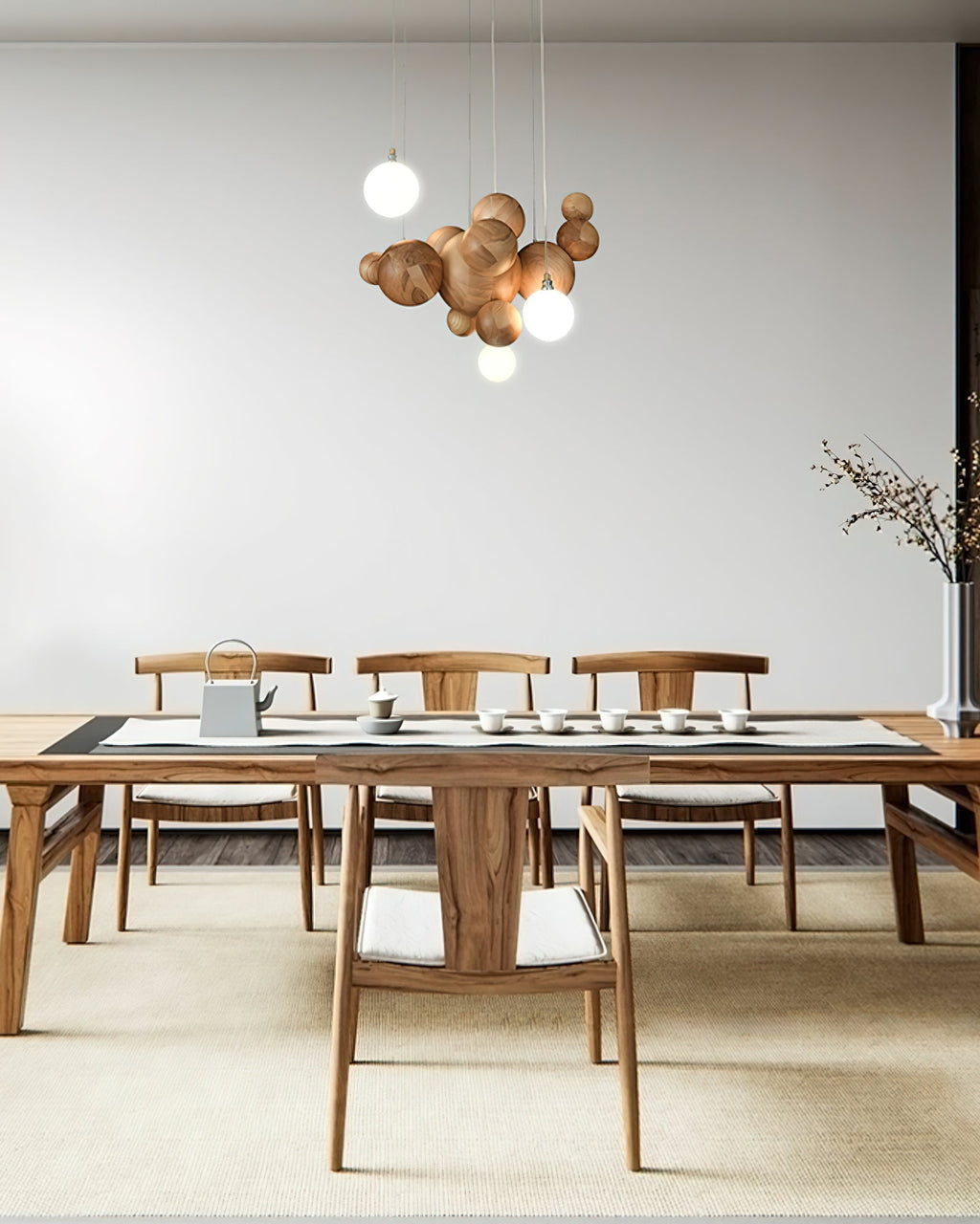 Bubble Wood Ball Globe Chandelier - product view 14