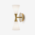 Calden Double Cone Glass Wall Sconce — finish, form and room detail 13