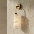 Calven Cylinder Alabaster LED Wall Sconce — product, finish and specification view 8
