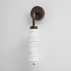 Calven Cylinder Alabaster LED Wall Sconce — product, finish and specification view 11