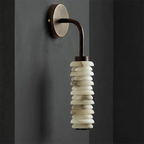 Calven Cylinder Alabaster LED Wall Sconce — product, finish and specification view 12