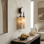 Calven Cylinder Alabaster LED Wall Sconce — product, finish and specification view 16
