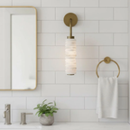 Calven Cylinder Alabaster LED Wall Sconce — product, finish and specification view 17