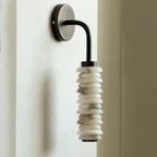 Calven Cylinder Alabaster LED Wall Sconce — product, finish and specification view 25