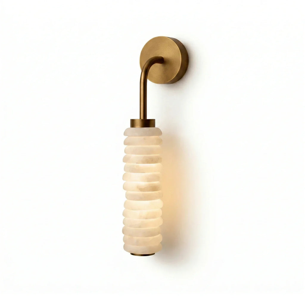 Calven Cylinder Alabaster LED Wall Sconce — product, finish and specification view 27
