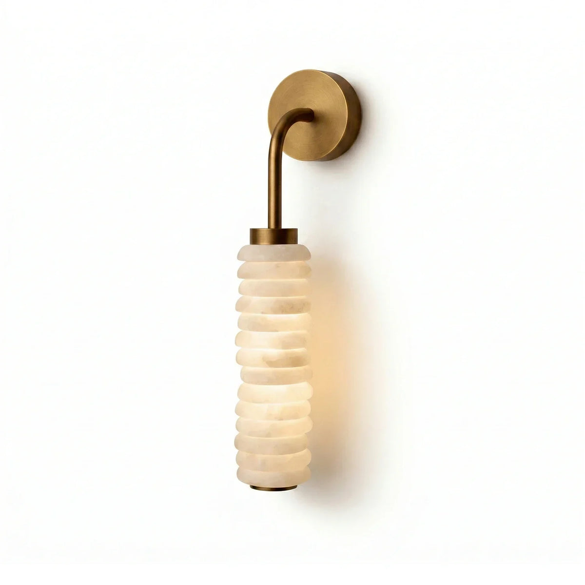 Calven Cylinder Alabaster LED Wall Sconce — product, finish and specification view 28