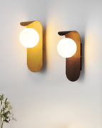 Carlyle Wood-Tone Glass Globe Wall Sconce — design detail 12