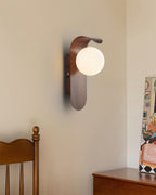 Carlyle Wood-Tone Glass Globe Wall Sconce — design detail 19