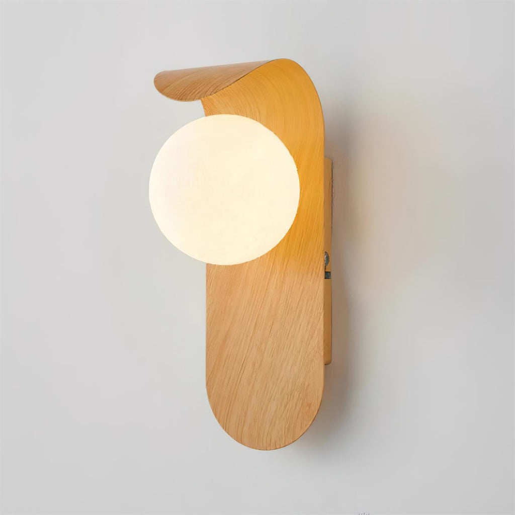 Carlyle Wood-Tone Glass Globe Wall Sconce — design detail 24