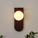 Carlyle Wood-Tone Glass Globe Wall Sconce — design detail 30