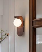 Carlyle Wood-Tone Glass Globe Wall Sconce — design detail 33