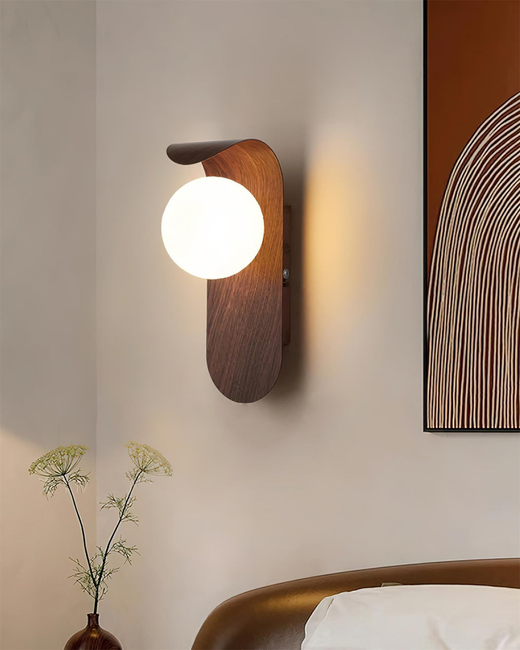 Carlyle Wood-Tone Glass Globe Wall Sconce — design detail 35