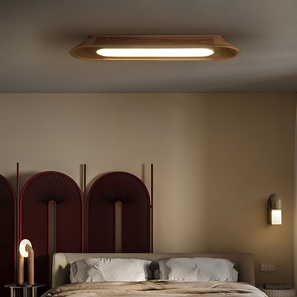 Channel Linear Wood LED Ceiling Light - product view 2