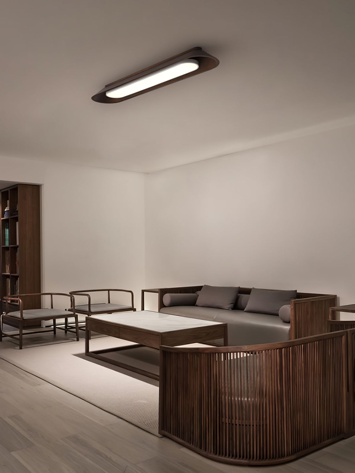 Channel Linear Wood LED Ceiling Light - product view 4