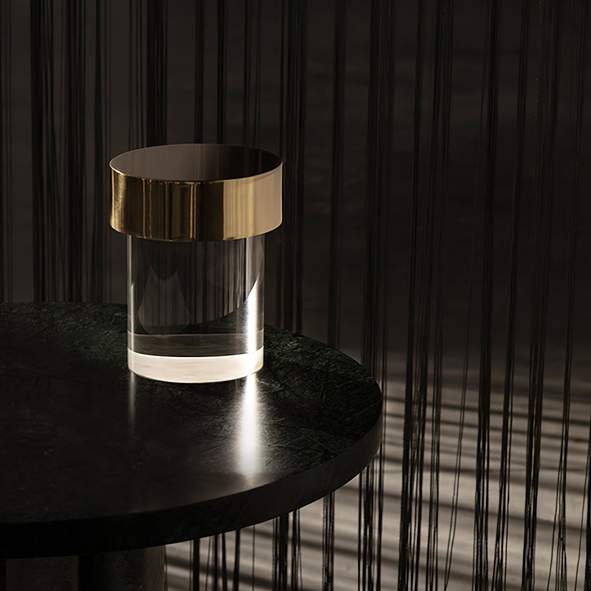 Claren Crystal Tumbler Rechargeable Lamp — finish, form and interior detail 6