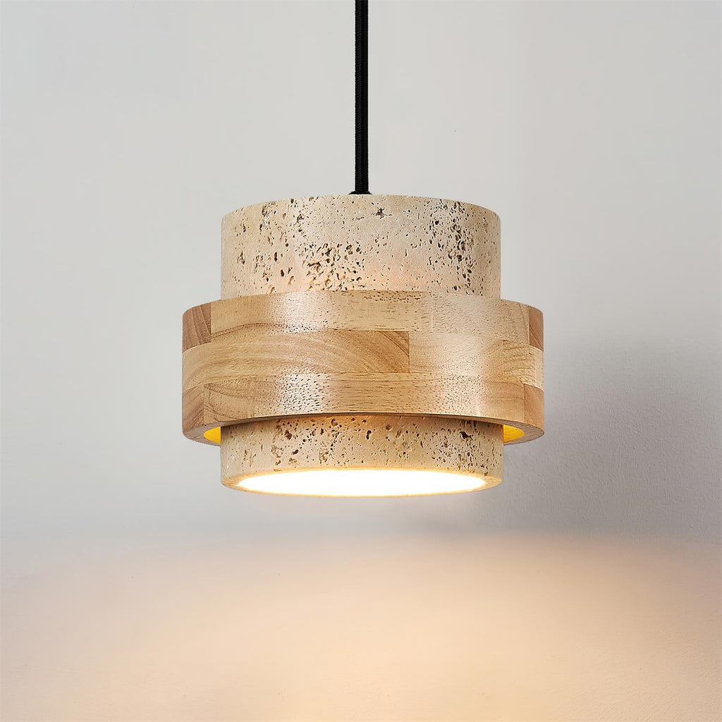 Cole Travertine and Wood Pendant Light — design and interior detail 3