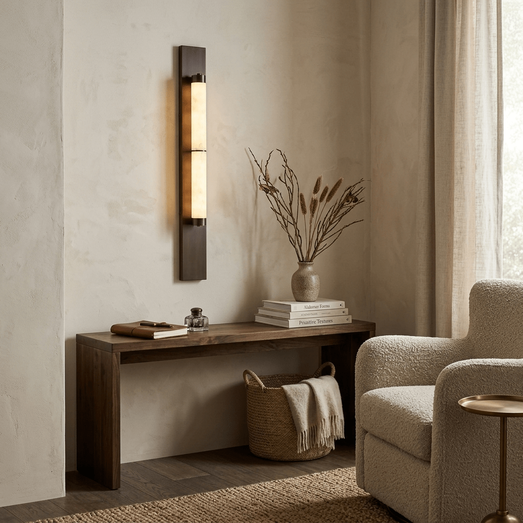 Columnar Alabaster LED Wall Sconce – wall sconce product view 4