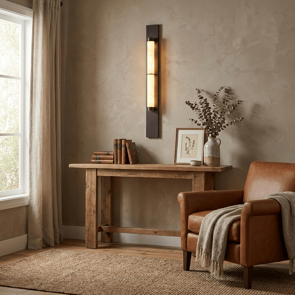 Columnar Alabaster LED Wall Sconce – wall sconce product view 5