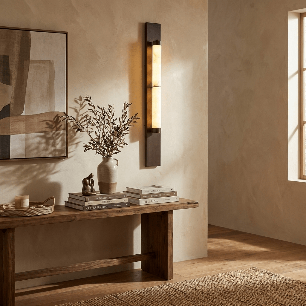 Columnar Alabaster LED Wall Sconce – wall sconce product view 6