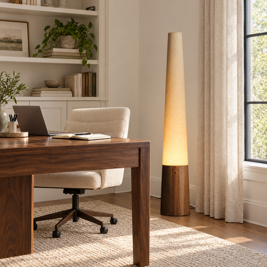 Cone Wooden Floor Lamp — product and interior detail 5