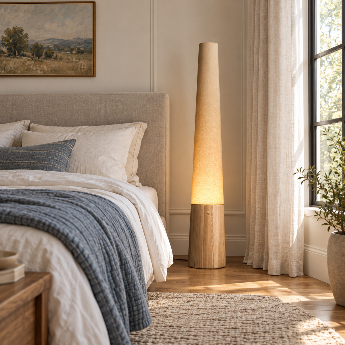 Cone Wooden Floor Lamp — product and interior detail 7