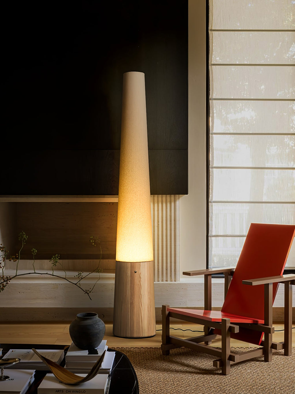 Cone Wooden Floor Lamp — product and interior detail 11