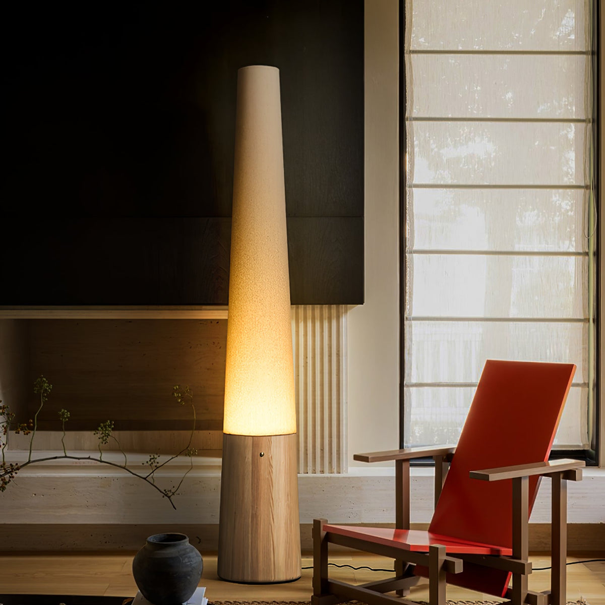 Cone Wooden Floor Lamp — product and interior detail 19