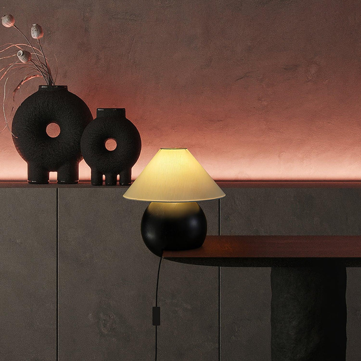 Corner Log Table Lamp — product and interior detail 8