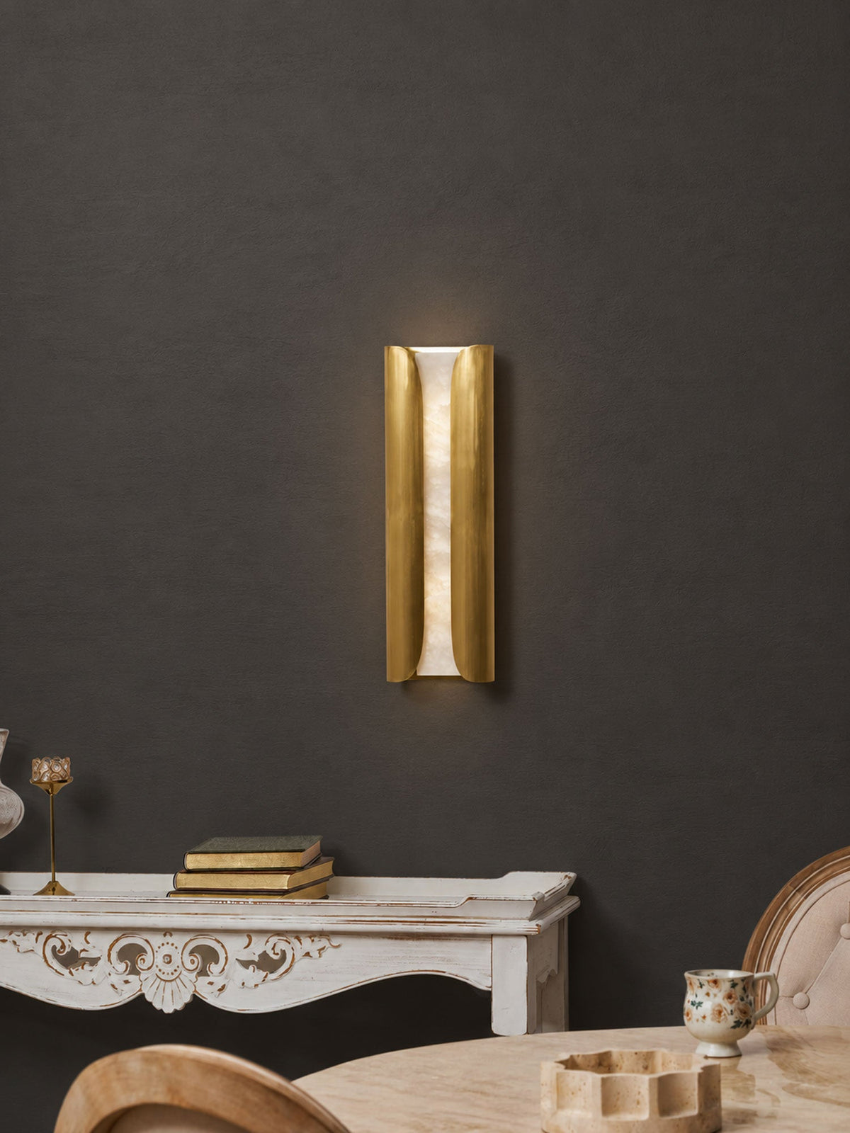 Cradled Alabaster LED Wall Sconce – product view 10