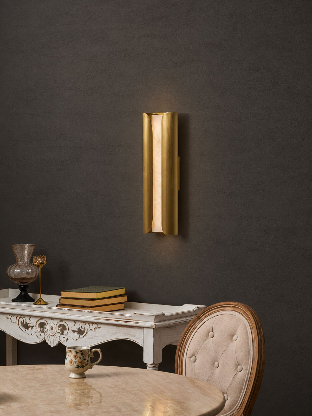 Cradled Alabaster LED Wall Sconce – product view 17