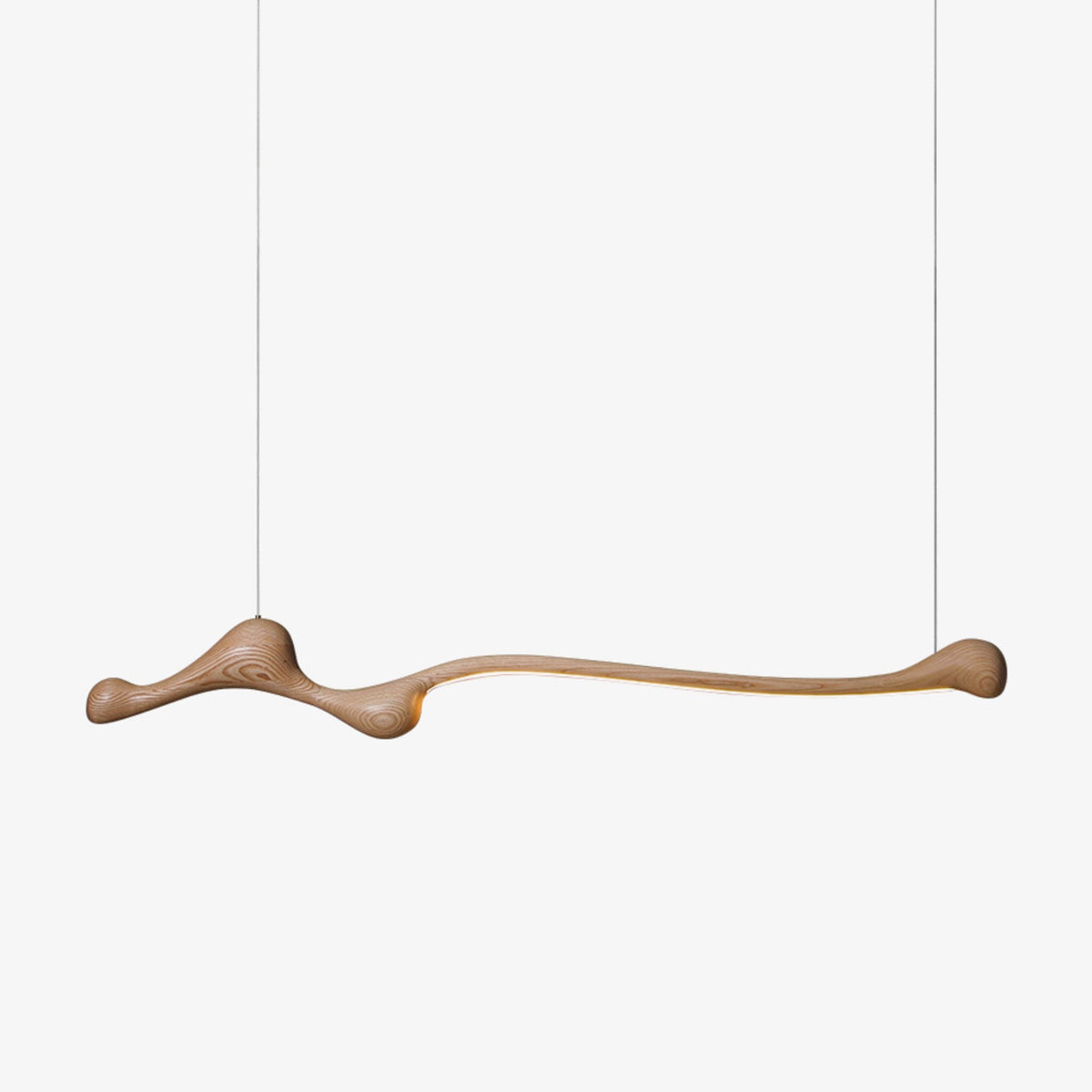 Curva Sculptural Wood LED Pendant Light - product view 1