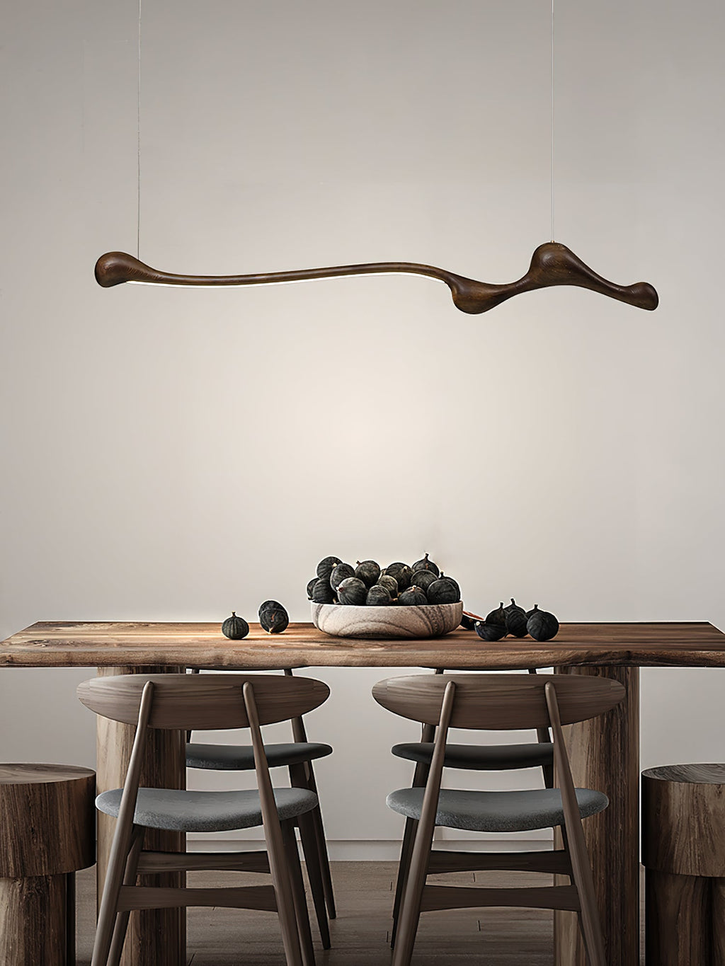Curva Sculptural Wood LED Pendant Light - product view 13