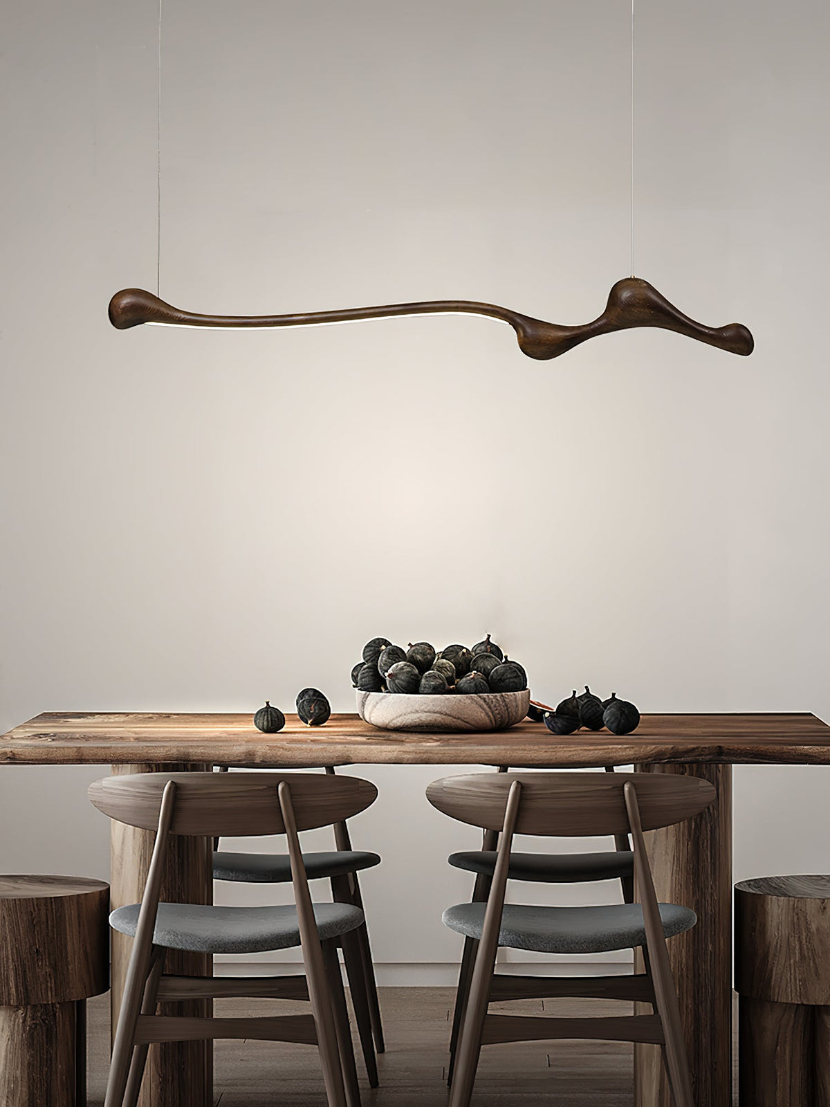 Curva Sculptural Wood LED Pendant Light - product view 13