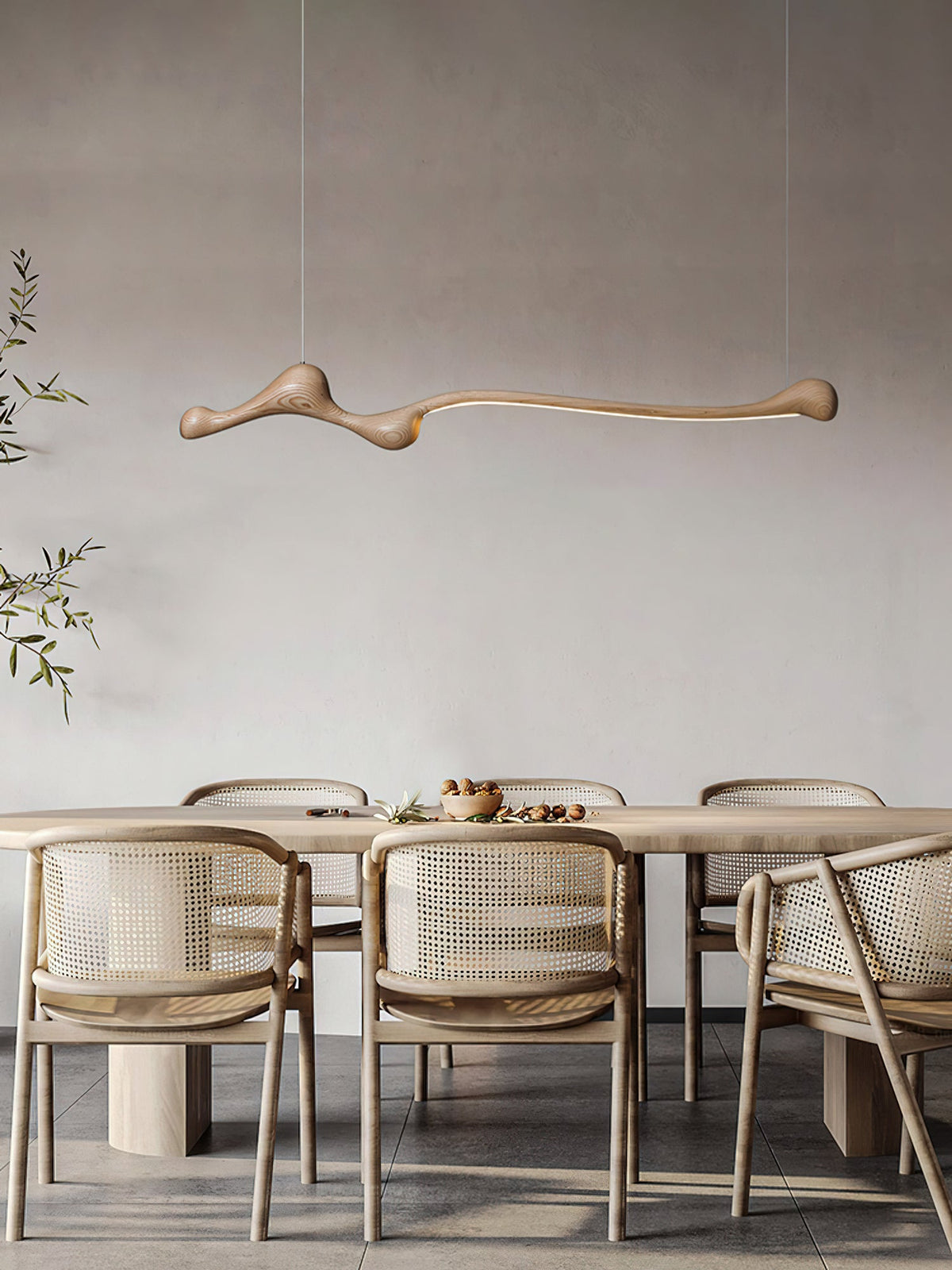 Curva Sculptural Wood LED Pendant Light - product view 14