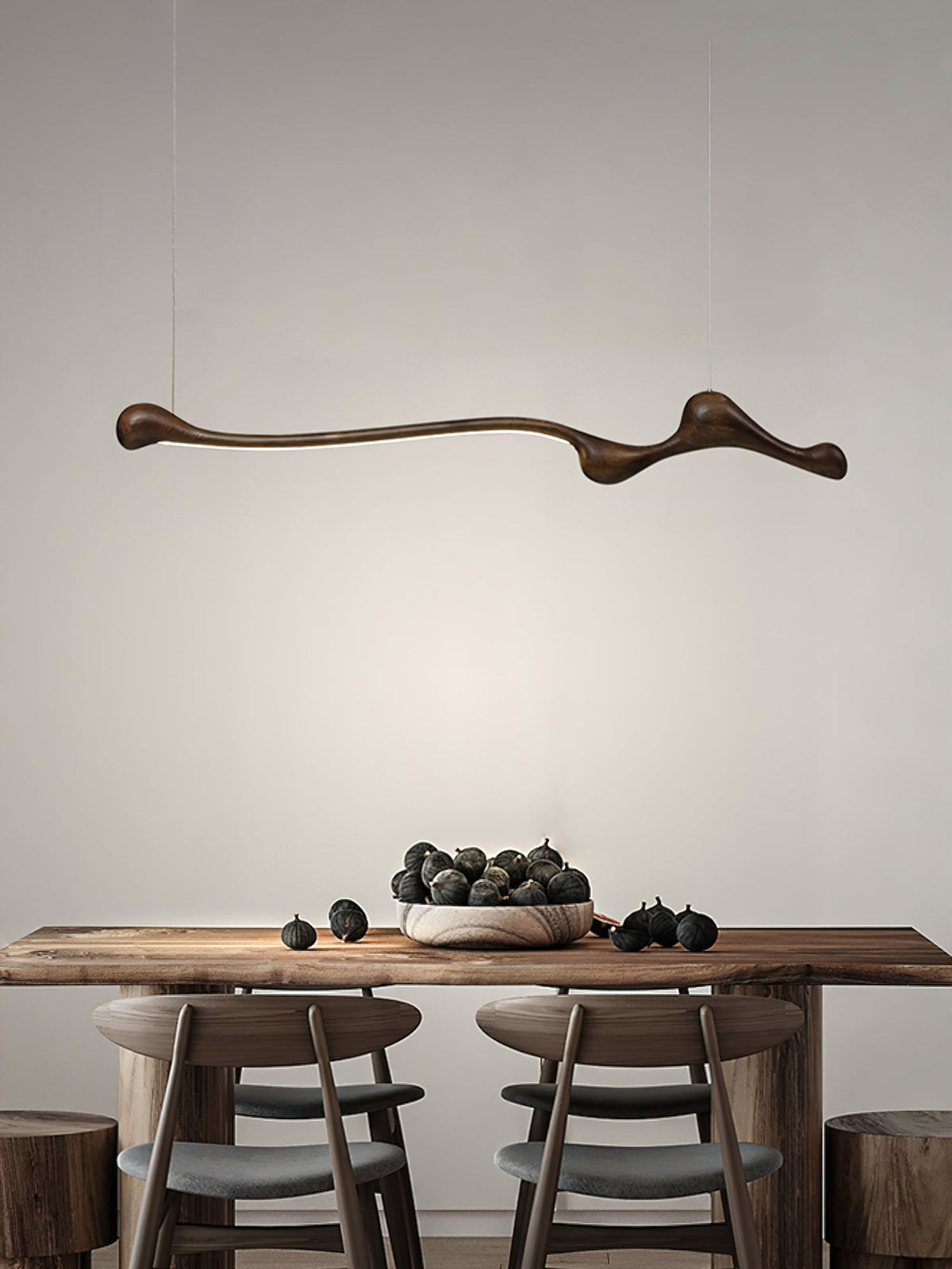 Curva Sculptural Wood LED Pendant Light - product view 16