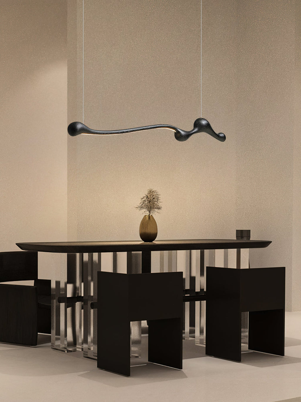 Curva Sculptural Wood LED Pendant Light - product view 17