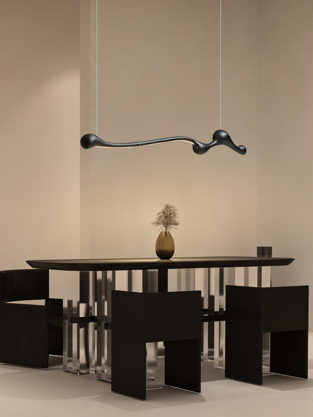 Curva Sculptural Wood LED Pendant Light - product view 18