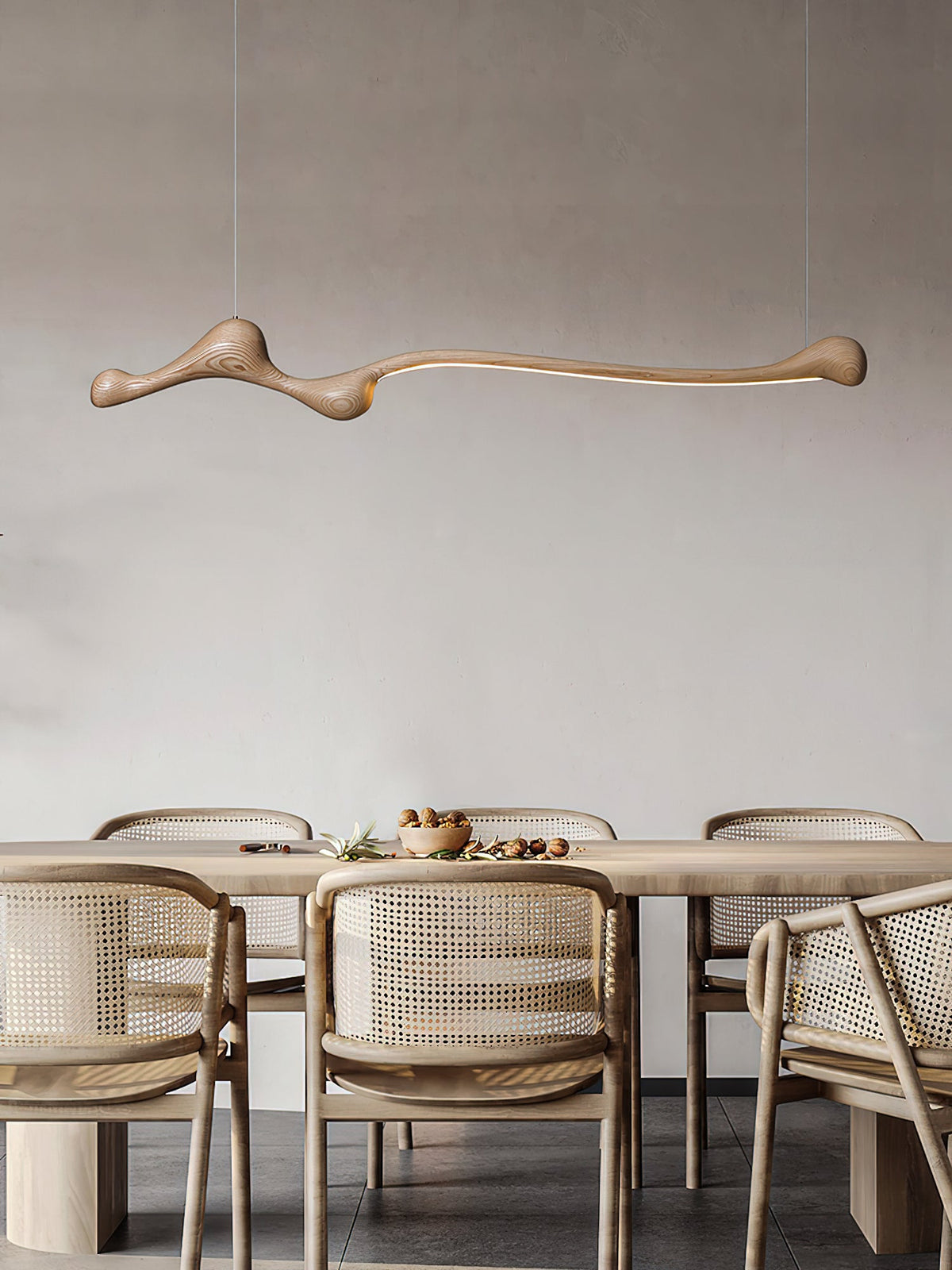 Curva Sculptural Wood LED Pendant Light - product view 21