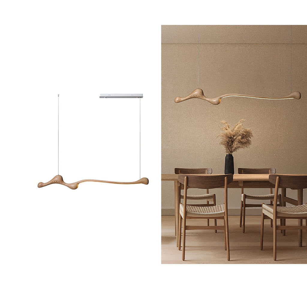 Curva Sculptural Wood LED Pendant Light - product view 31