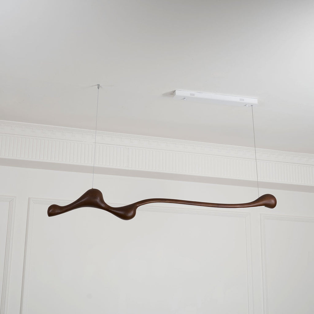 Curva Sculptural Wood LED Pendant Light - product view 35