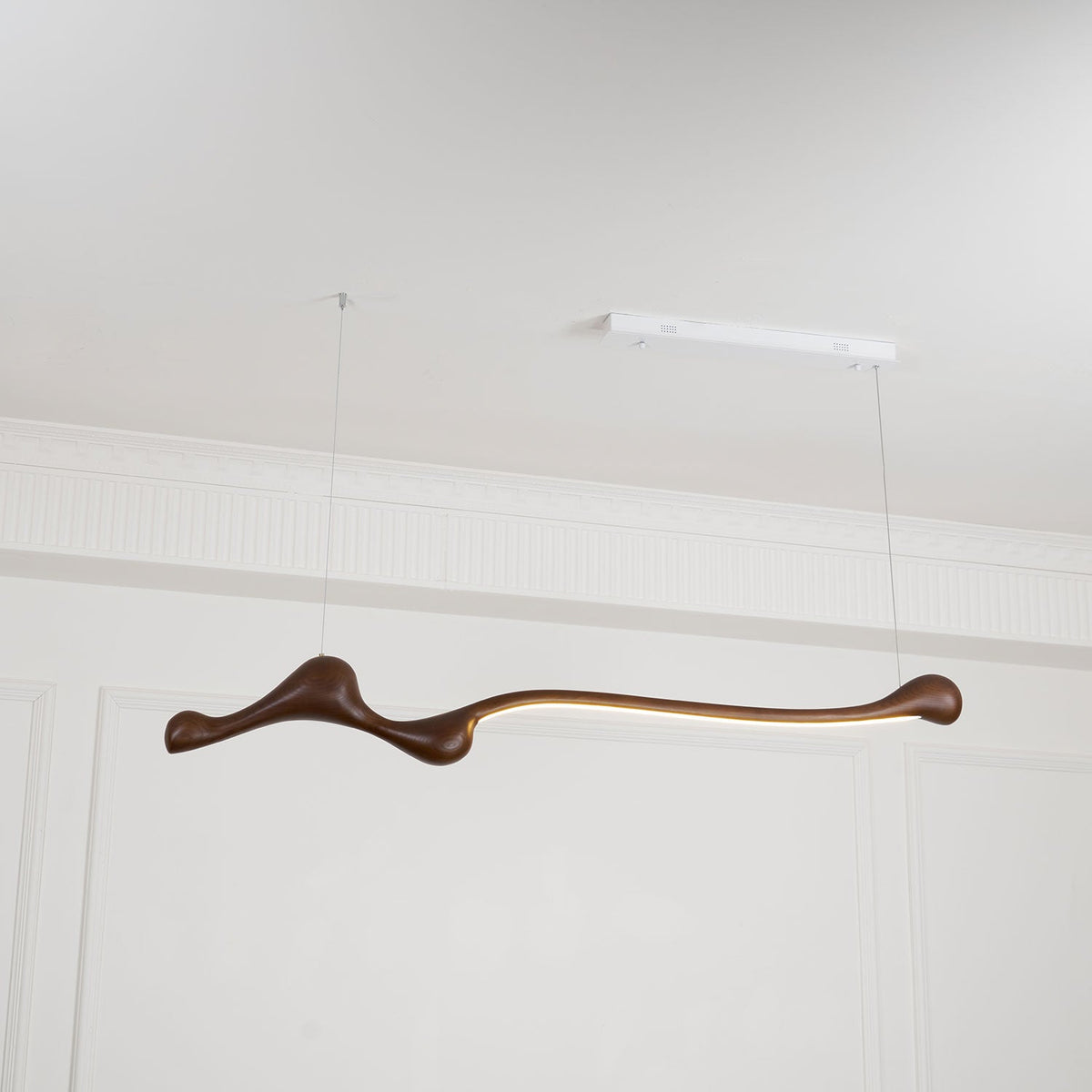 Curva Sculptural Wood LED Pendant Light - product view 36