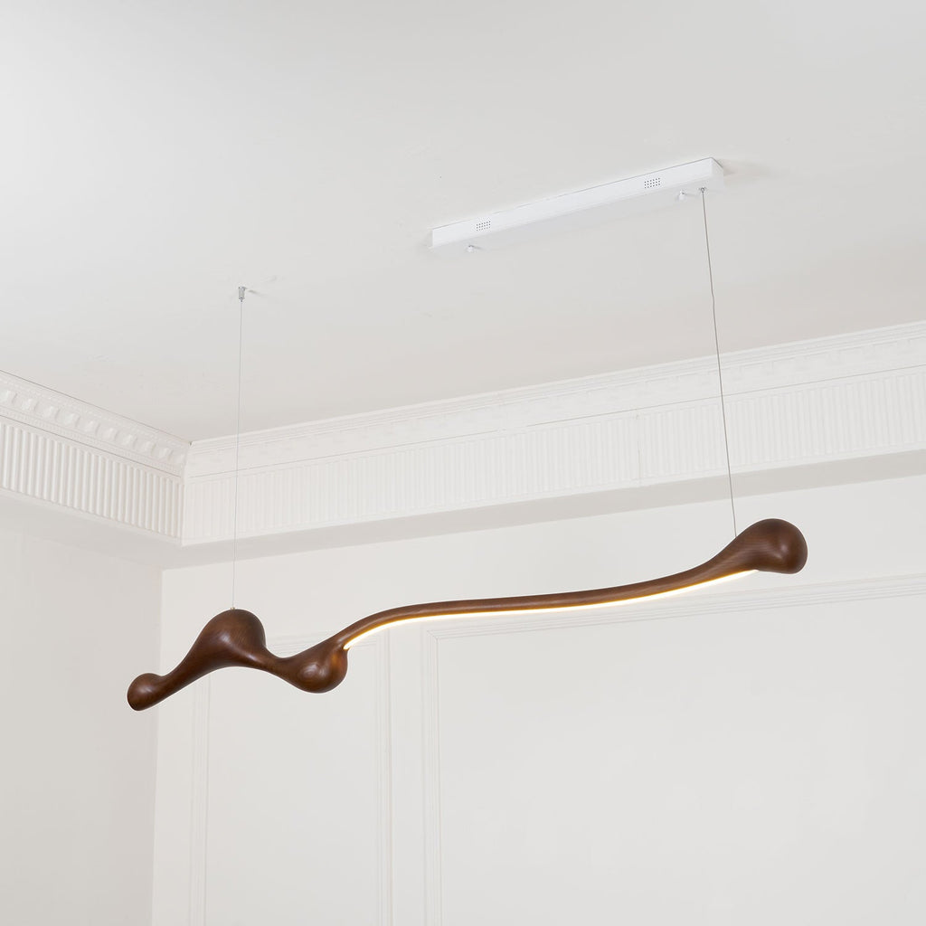 Curva Sculptural Wood LED Pendant Light - product view 37
