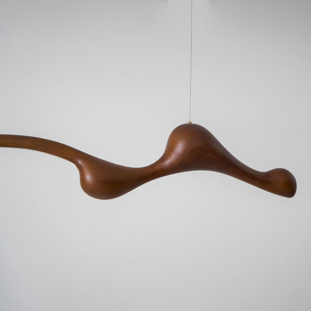 Curva Sculptural Wood LED Pendant Light - product view 44