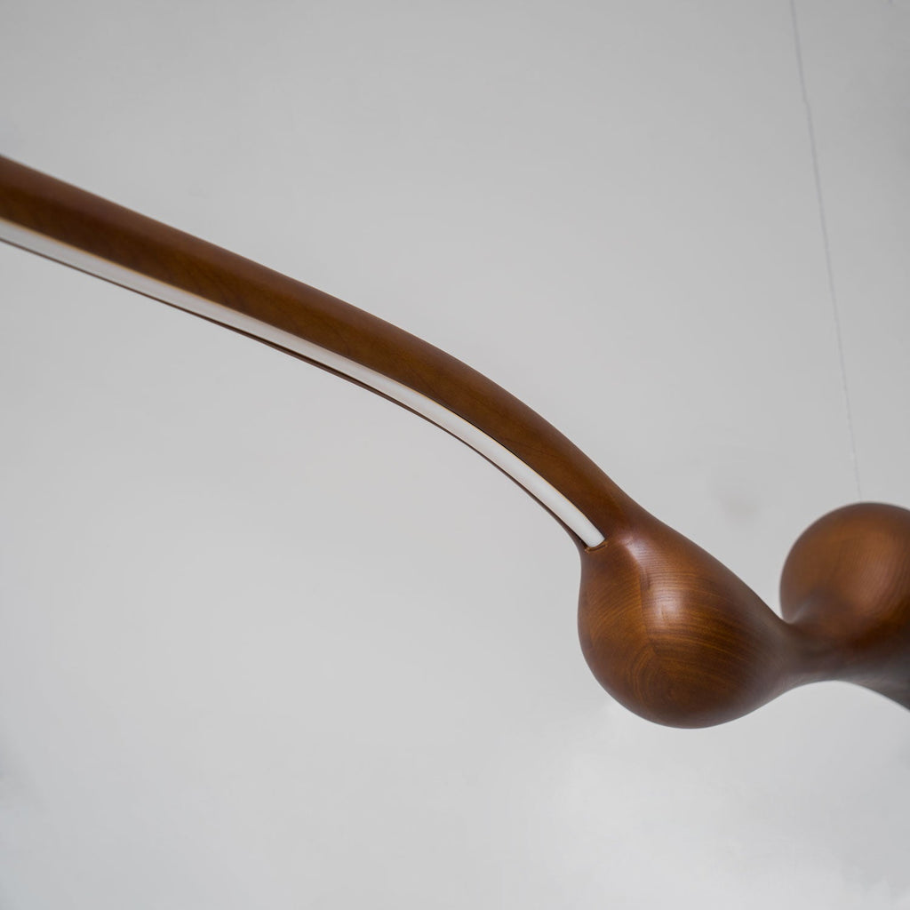 Curva Sculptural Wood LED Pendant Light - product view 46