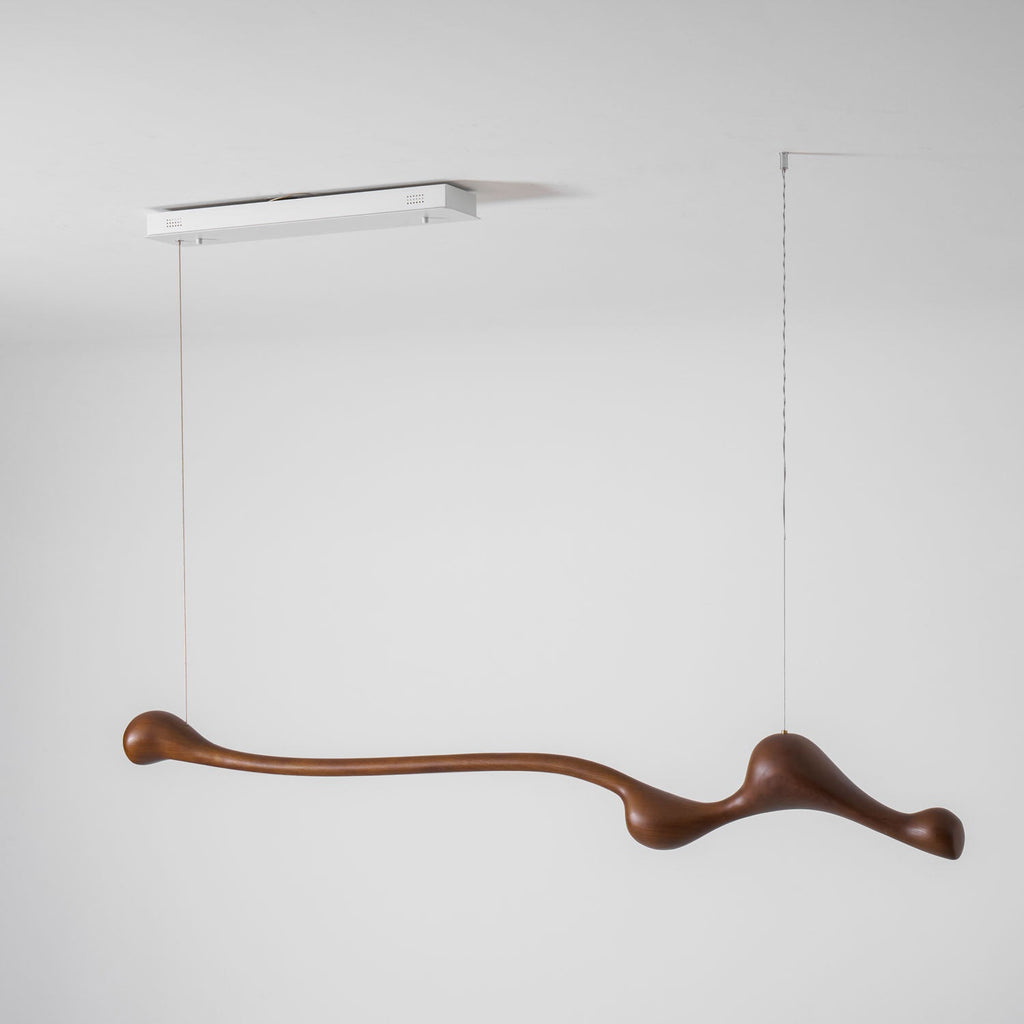 Curva Sculptural Wood LED Pendant Light - product view 48
